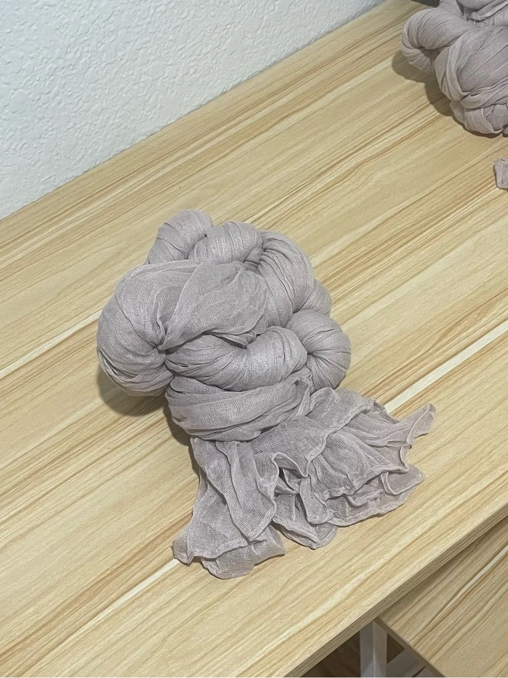 Assorted Cheesecloth table toppers- Sage and Beige